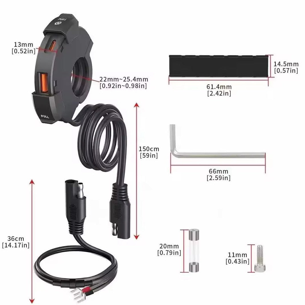 C1 Pro - Motorcycle Dual Socket Charger